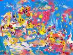 Petra Cortright. friends 3z sound files friend poetry frits + phillips bang, 2014. Digital painting on aluminium, 59 x 78.5 in.